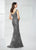 Montage by Mon Cheri - Embroidered Ruched Sheath Gown 217942 - 1 pc Smoke in Size 8 Available CCSALE