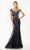 Montage by Mon Cheri - Floral Embroidered Lace and Tulle Gown 118966 CCSALE 12 / Black/Pewter