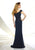 Montage by Mon Cheri - Lace Chiffon Dress 116937 - 1 Pc Navy in Size 4 Available CCSALE 6 / Navy