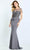 Montage by Mon Cheri M500 - Short Sleeve Sheath Long Dress Special Occasion Dress 4 / Smoke