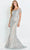 Montage by Mon Cheri M529 - Short Sleeve Embroidered Prom Dress Mother of the Bride Dresses 4 / Silver/Nude