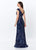 Montage by Mon Cheri - Sequined Illusion Scoop Gown 119947 - 1 pcs Navy in Size 10 Available CCSALE