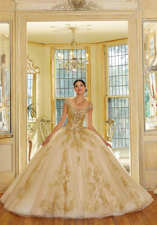 Mori Lee 34064 - Off Shoulder Neck Quinceanera Ballgown