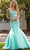 Mori Lee 47043 - Two-piece Sleeveless Square Neck Long Gown Special Occasion Dress 00 / Bright Mint