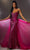 Mori Lee 48011 - Strapless Glittered Overskirt Prom Gown Special Occasion Dress 00 / Fuchsia