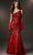 Mori Lee 48025 - One Shoulder Embroidered Prom Gown Military Ball 00 / Red/Nude