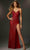 Mori Lee 48073 - Rounded High-Slit Prom Dress Evening Dresses 00 / Red