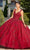 Mori Lee - 60133 Floral Applique Ballgown With Bolero Special Occasion Dress 00 / Wine