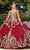 Mori Lee - 60134 Metallic Embroidered Peplum Ballgown Special Occasion Dress 00 / Wine/Gold