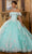 Mori Lee 60151 - Ruffle Tulle Sleeves Quinceanera Ballgown Ball Gowns 00 / Aqua