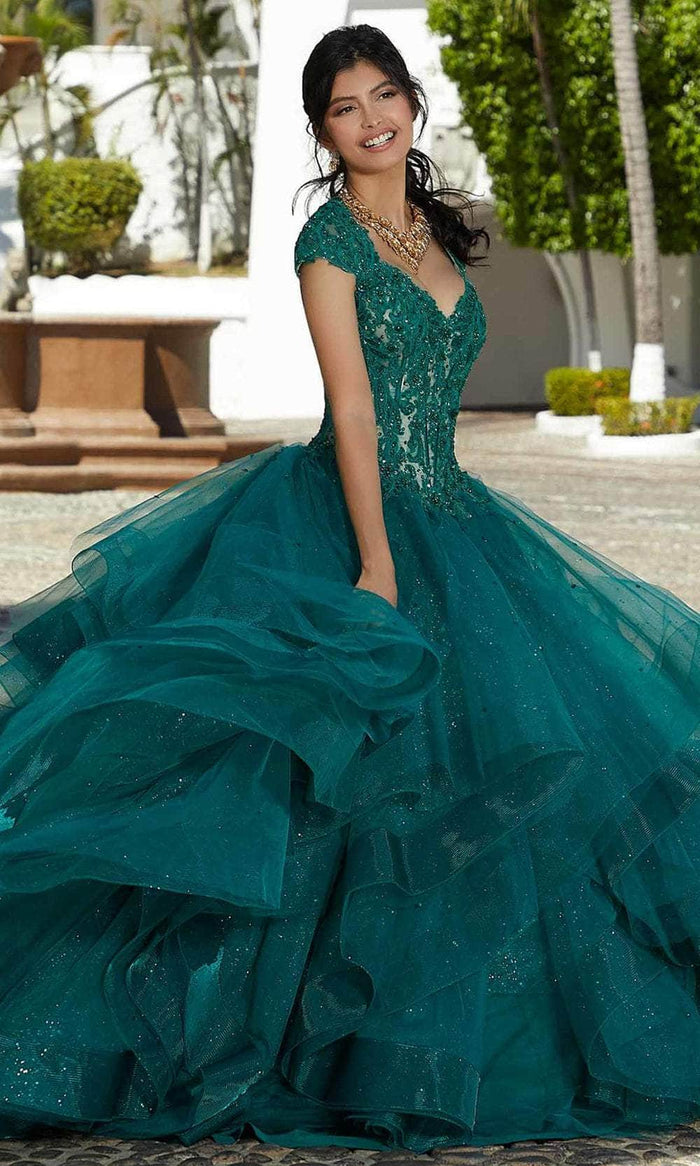 Mori Lee 60161 - Embellished Bodice Ballgown Ball Gowns 00 / Emeraldnude