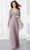 Mori Lee - 72303 3 Piece Set Beaded Chiffon Pant Suit Evening Dresses 2 / Taupe