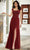 Mori Lee 72608 - Embellished Bodice Cap Sleeve Evening Gown Prom Dresses 00 / Wine