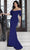 Mori Lee 72613 - Jersey Off-Shoulder Evening Dress Evening Dresses 00 / Sapphire