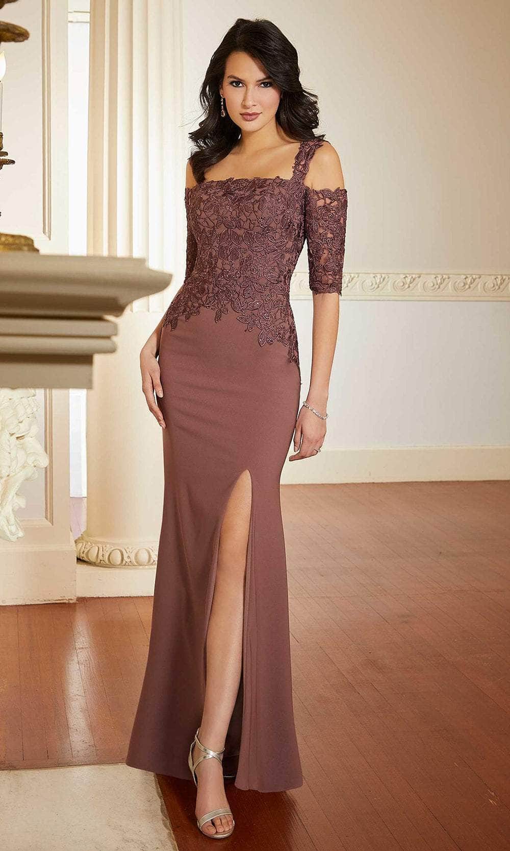 Mori Lee 72628 - Laced Crepe Evening Gown 4 / Rosewood - Shop Mori Lee dresses on Couture Candy at CoutureCandy.com Mori Lee 72628 - Laced Crepe Evening Gown 4 / Rosewood - Shop Mori Lee dresses on Couture Candy at CoutureCandy.com