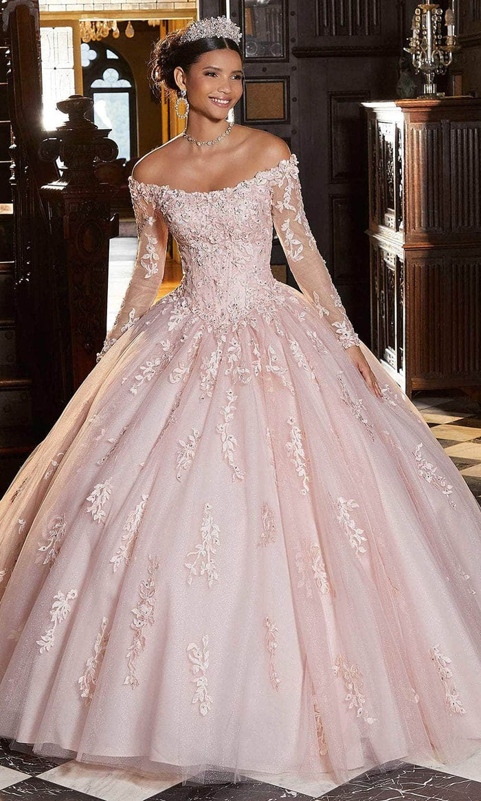Mori Lee 89339 - Embroidered Tulle Quinceanera Ballgown Quinceanera Dresses 00 / Blush