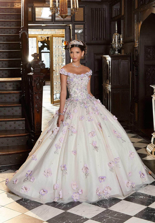 Mori Lee 89341 - Floral Appliqued Quinceañera Dress