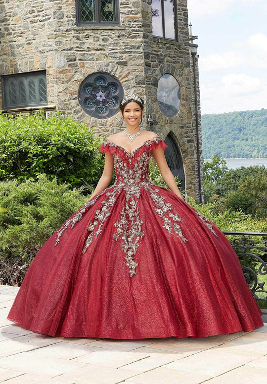 Mori Lee 89342 - Appliqued V-Neck Quinceañera Dress