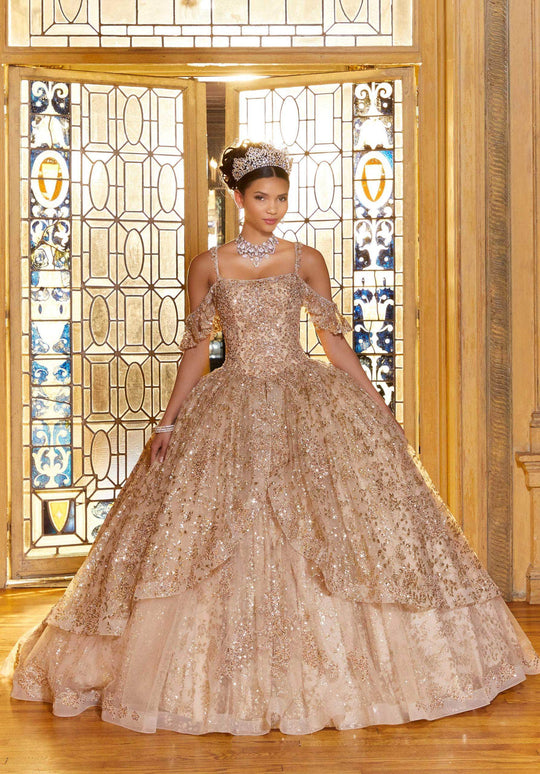 Mori Lee 89346 - Sequined Off-Shoulder Quinceañera Dress