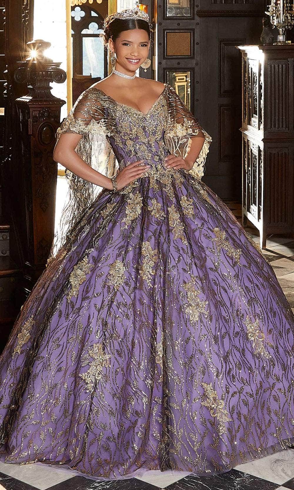 Mori Lee 89347 - Glittered V-Neck Quinceaera Dress Couture Candy Mori Lee 89347 - Glittered V-Neck Quinceaera Dress Couture Candy