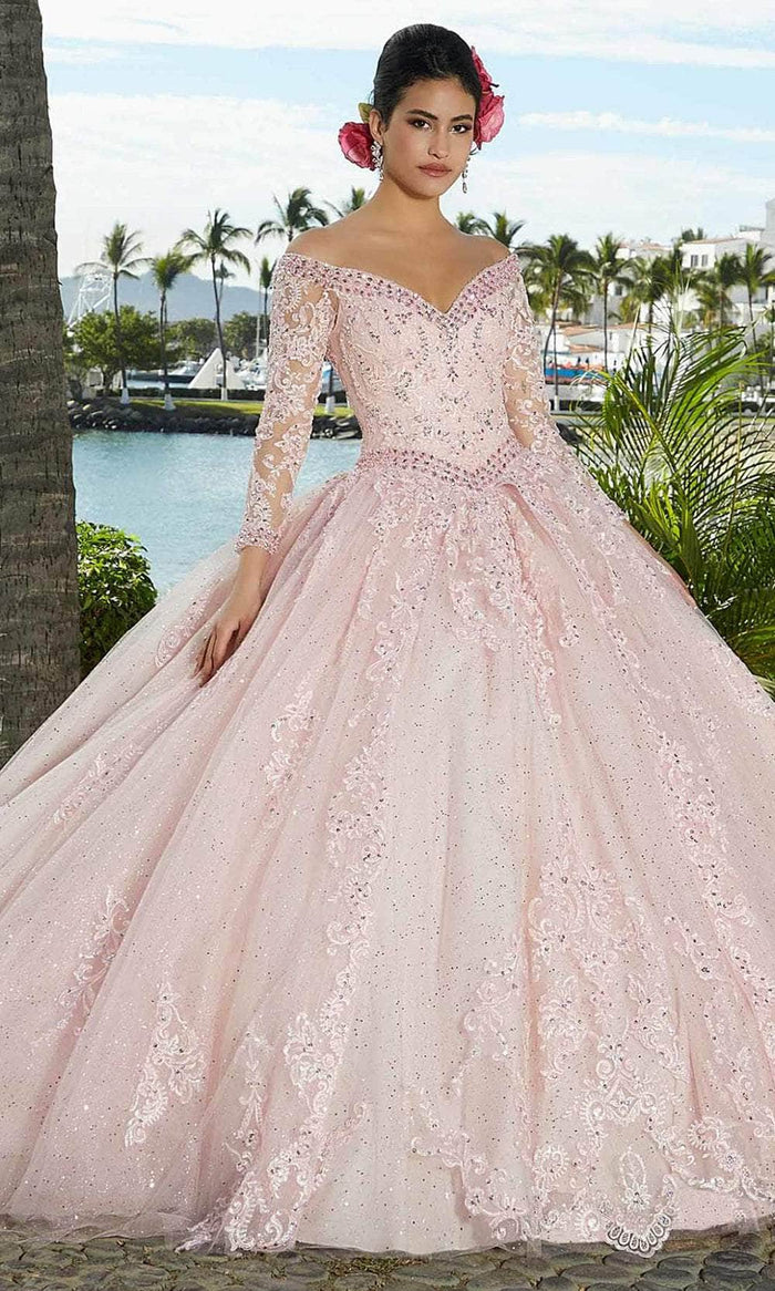 Mori Lee 89360 - Shimmered Tulle Quinceañera Dress Prom Dresses 00 / Blush