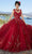 Mori Lee 89362 - Floral Appliqued Quinceañera Dress Prom Dresses 00 / Wine