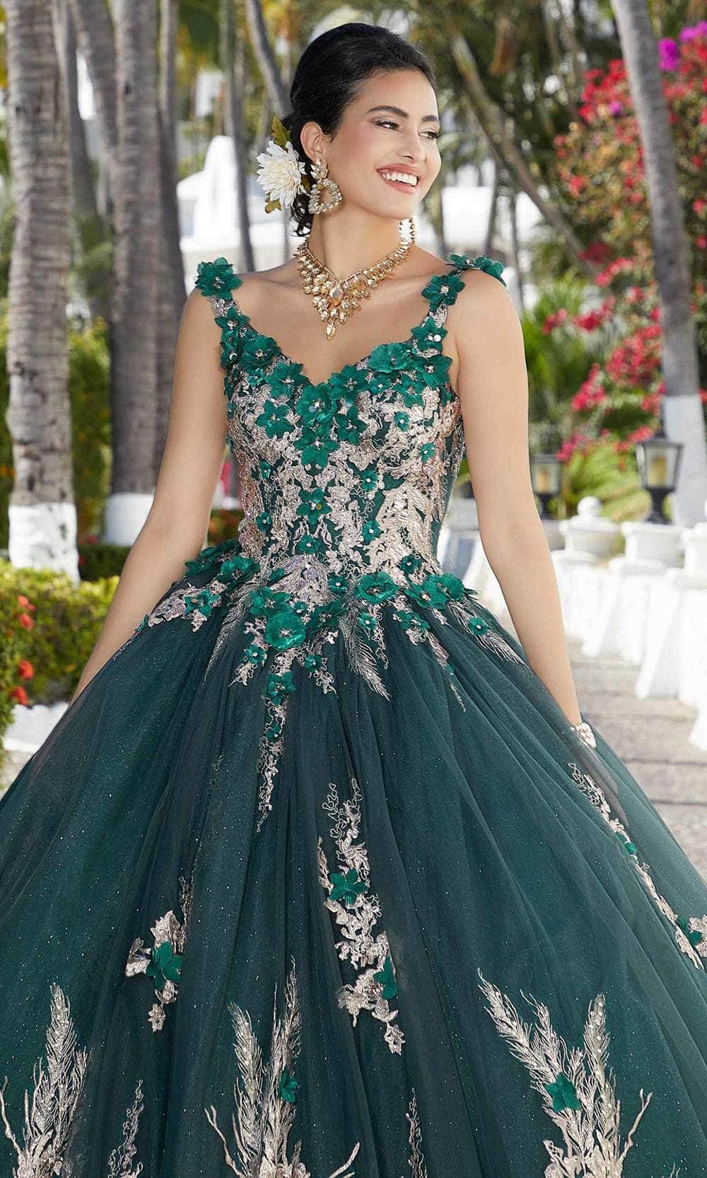 Mori Lee 89362 - Floral Appliqued Quinceañera Dress – Couture Candy