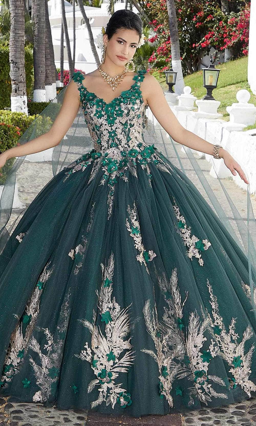 Mori Lee 89362 - Floral Appliqued Quinceañera Dress – Couture Candy