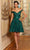 Mori Lee 9587 - Off Shoulder Sequined Short Dress Prom Dresses 00 / Emerald