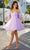 Mori Lee 9592 - Glitter Bow Sleeves Cocktail Dress Cocktail Dresses 00 / Orchid