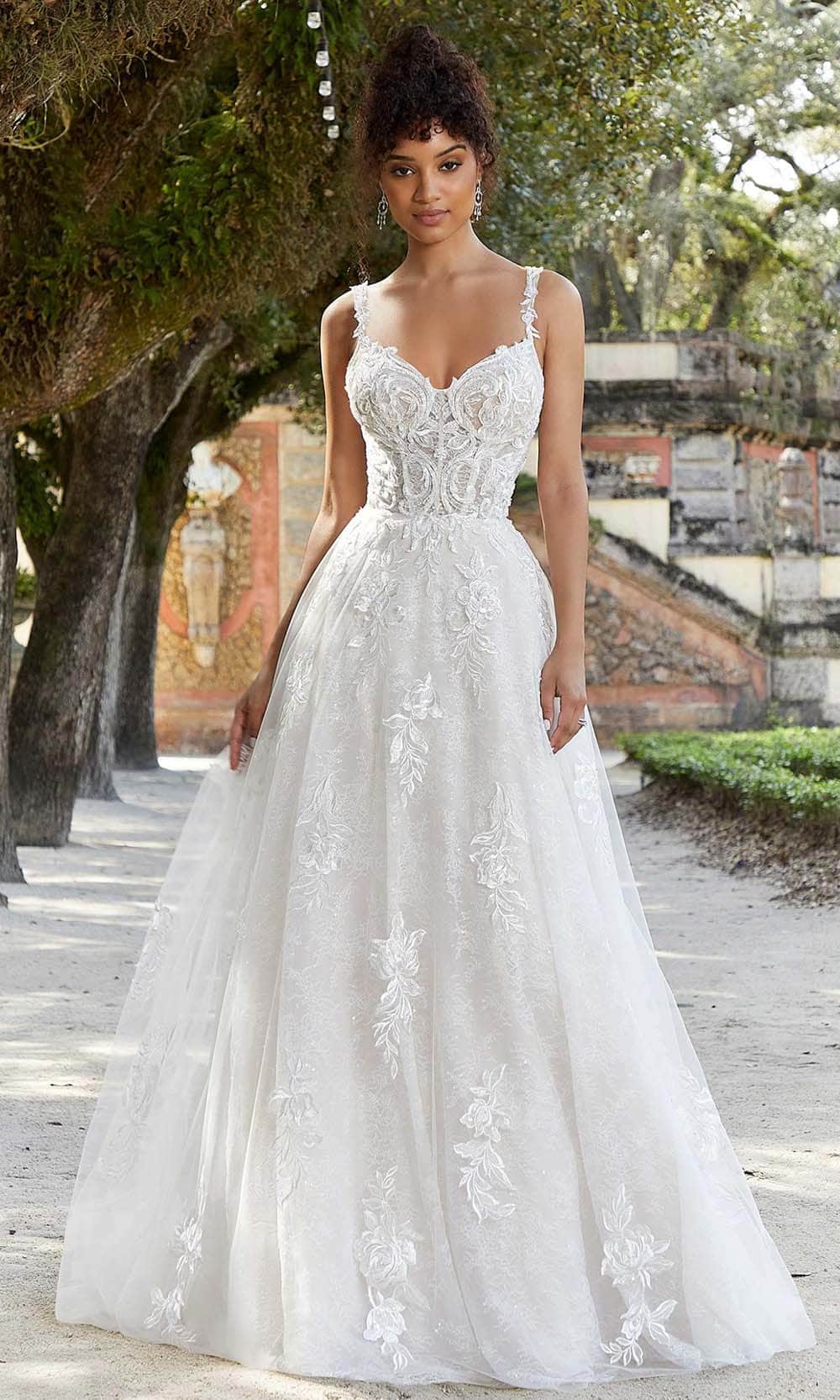 Sorali - Short-Sleeve Square Neck Plain A-Line Wedding Gown / Midi Dress |  YesStyle