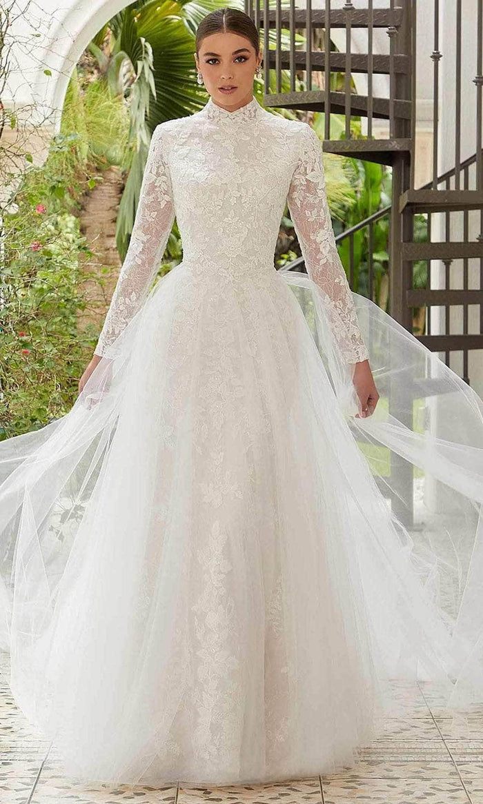 Mori Lee Bridal 30125 - Long Sleeve A-Line Wedding Dress Wedding Dresses 00 / Ivory