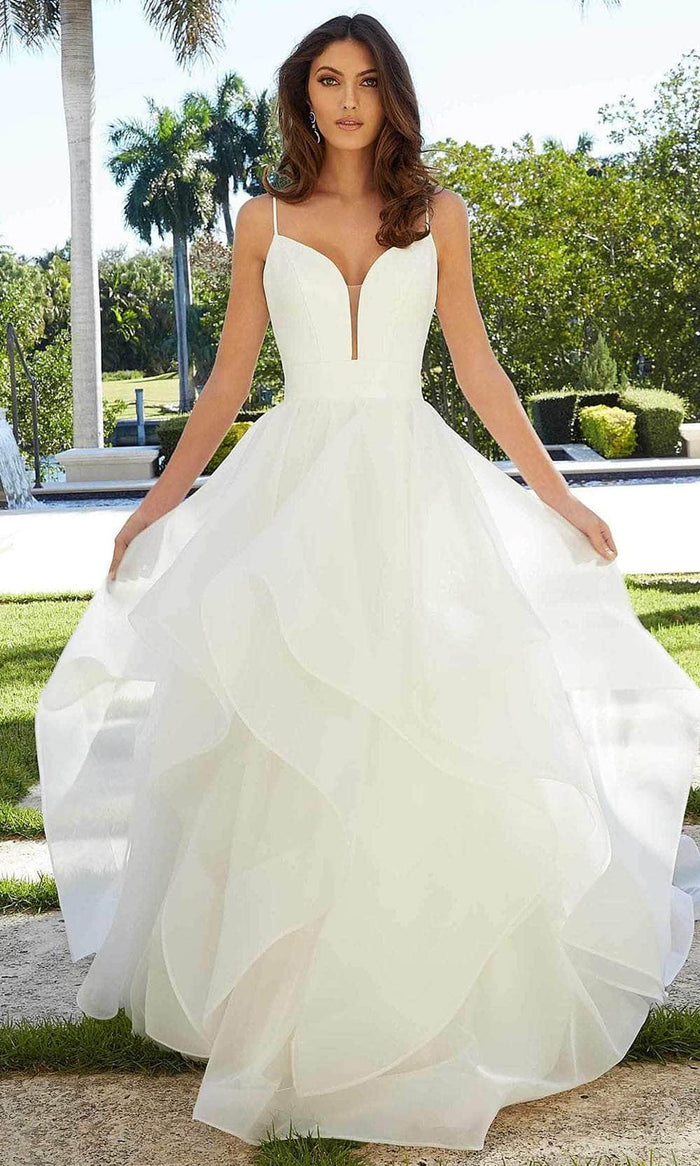 Mori Lee Bridal 5977 - Sleeveless Plunging Sweetheart Wedding Dress Wedding Dresses 00 / Ivory/Honey