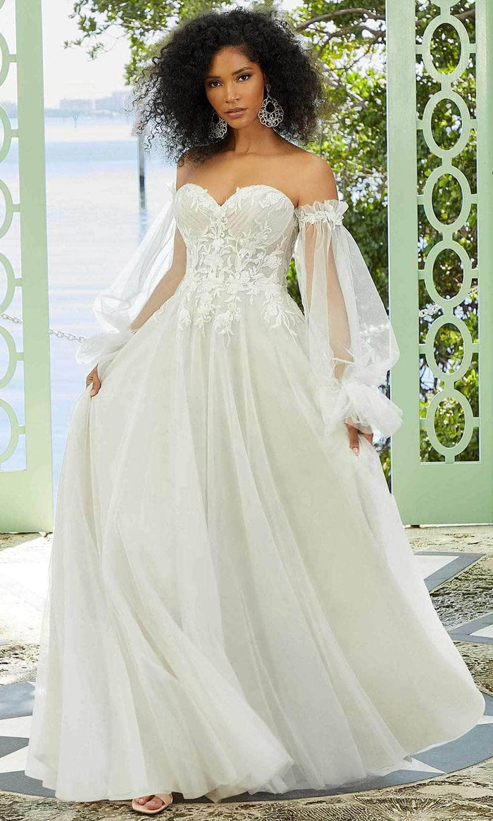 Mori Lee Bridal 6971 - Strapless Sweetheart Wedding Dress Wedding Dresses 00 / Ivory/Porcelain
