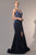 Nicole Bakti - 582 Illusion Plunged Neckline Strappy Back Mermaid Gown Evening Dresses 0 / Royal