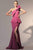 Nicole Bakti - 598 Ruffle One Shoulder High Slit Mermaid Gown Evening Dresses 0 / Fushia