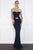 Nicole Bakti - 635 Crystal Accented Strapless Sweetheart Fitted Gown Evening Dresses 0 / Navy