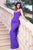 Nicole Bakti - 6726 Beaded Trim Scoop Neckline and Back Fitted Gown Evening Dresses 0 / Purple