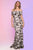 Nicole Bakti - 6759N Off shoulder Floral Print Mermaid Gown Prom Dresses 0 / Black/White