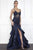 Nicole Bakti - 6827 Lace Appliqued Deep V-Neck Ruffled Dress Evening Dresses
