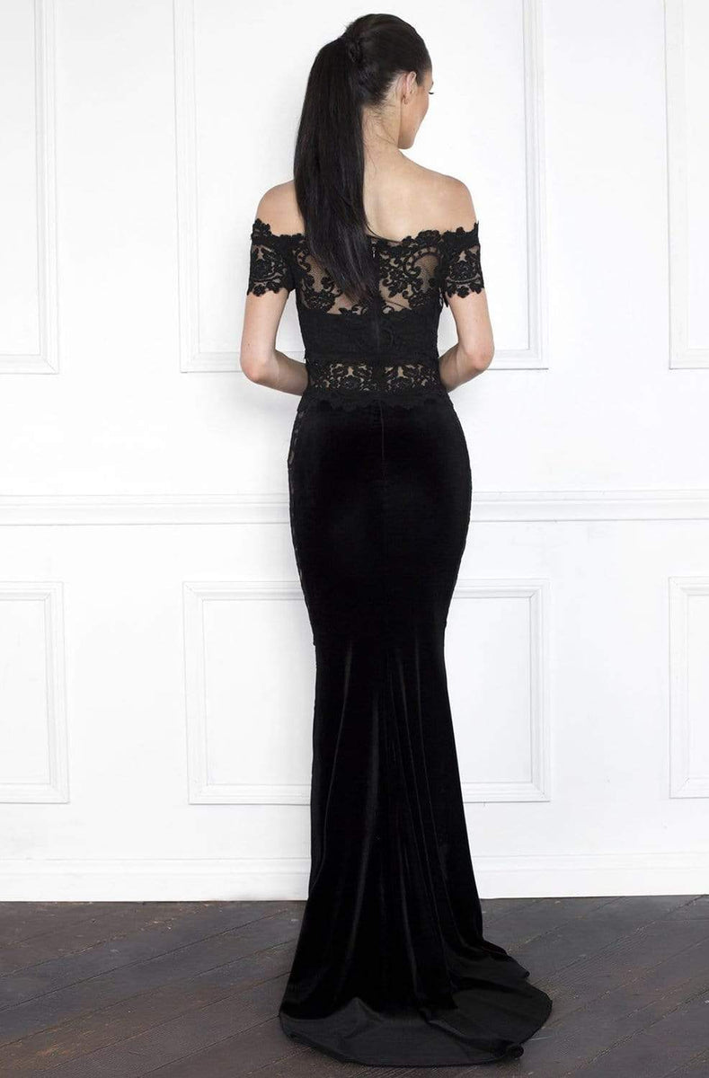 Nicole Bakti - 6849 Lace Off-Shoulder Trumpet Dress – Couture Candy