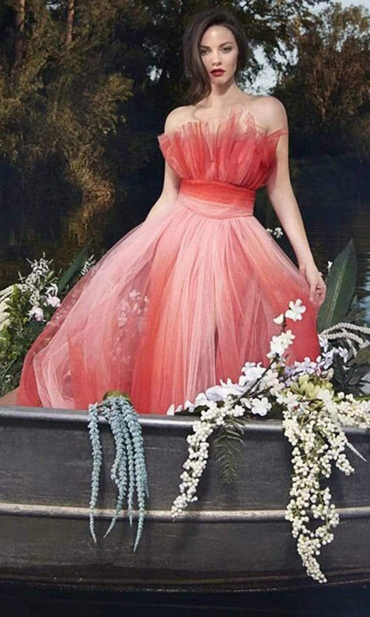 Nicole Bakti - 6928 Strapless Ruched Long A-line Gown