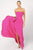 Nicole Bakti - 6942 Strapless Straight Neck Sheath Dress With Slit Prom Dresses 0 / Fushia