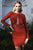 Nicole Bakti - 6957 Embellished Bateau Sheath Cocktail Dress Cocktail Dresses 0 / Red