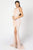 Nicole Bakti - 6968 Jewel Neck Sequined High Slit Gown Evening Dresses 0 / Coral
