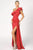 Nicole Bakti - 6978 Ruffled One Shoulder Sheath Dress With Slit Evening Dresses