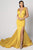 Nicole Bakti - 6989 Plunging Neck High Slit Long Train Mermaid Gown Prom Dresses 0 / Chartreuse