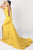 Nicole Bakti - 6989 Plunging Neck High Slit Long Train Mermaid Gown Prom Dresses