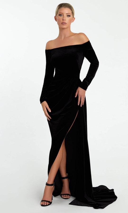 Nicole Bakti 7042 - Velvet-Fabric Eleganza Gown