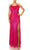 Nightway 21936A - Sleeveless Cowl Shimmer Evening Gown Special Occasion Dress 0 / Fuchsia